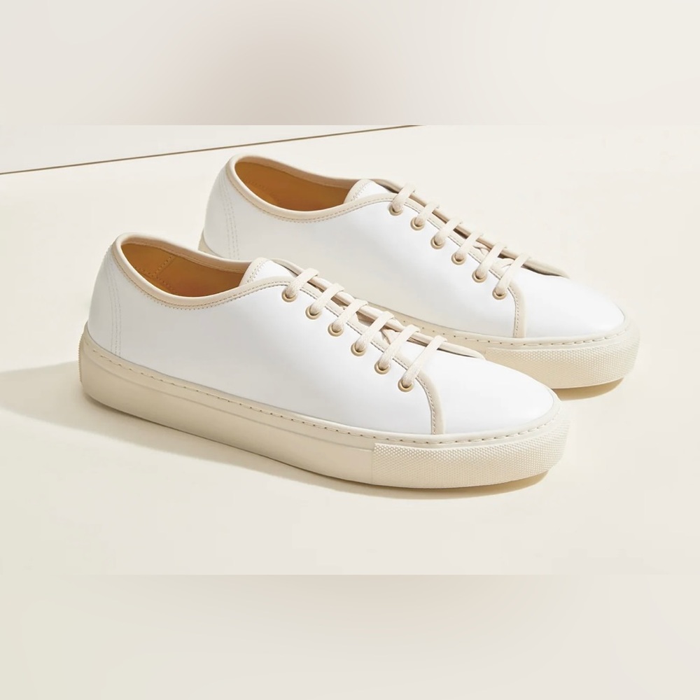 JACK ERWIN Women’s Tournament white and cream Italian Leather Sneaker Size 9